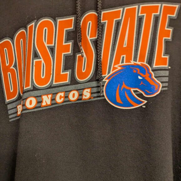 Boise State Broncos Black Hooded Mens XL Hand Warm Pocket Pullover Jacket - Picture 3 of 11